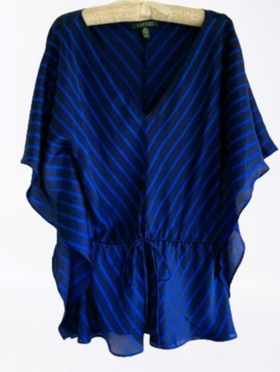 Lauren Ralph Lauren Tops - Lauren Ralph Lauren Blue Striped V-Neck Tunic Top